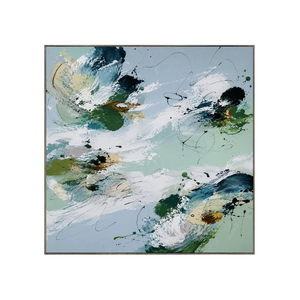 Emerald Wash Abstract Wall Art | Oildeco