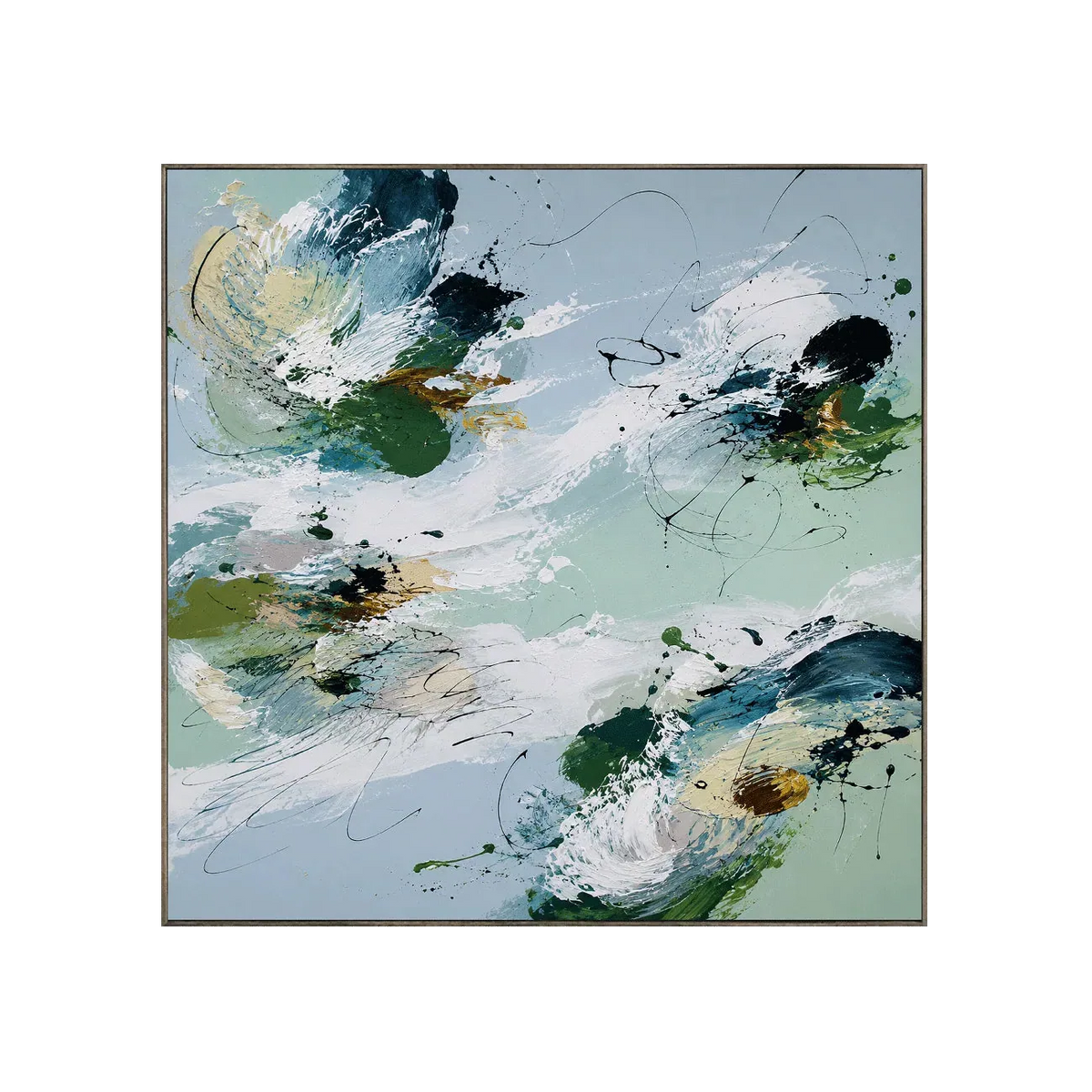 Cuadro de pared abstracto Esmeralda Wash