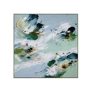 Emerald Wash Abstract Wall Art | Oildeco