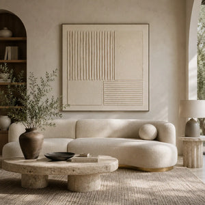 Linen Panel Relief Wall Art room scene 2 | Oildeco