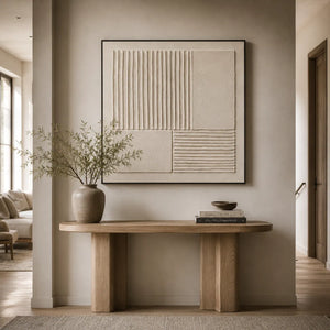Linen Panel Relief Wall Art room scene 4 | Oildeco