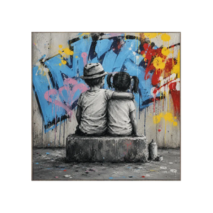 Graffiti Bench Figure Wall Art | Oildeco