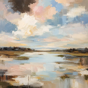 Cloud Marsh Landscape Wall Art room scene 1 | Oildeco