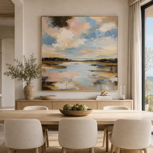 Cloud Marsh Landscape Wall Art room scene 4 | Oildeco