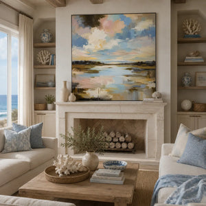 Cloud Marsh Landscape Wall Art room scene 5 | Oildeco