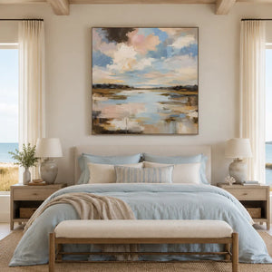Cloud Marsh Landscape Wall Art room scene 6 | Oildeco