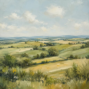 Green Valley Landscape Wall Art room scene 1 | Oildeco