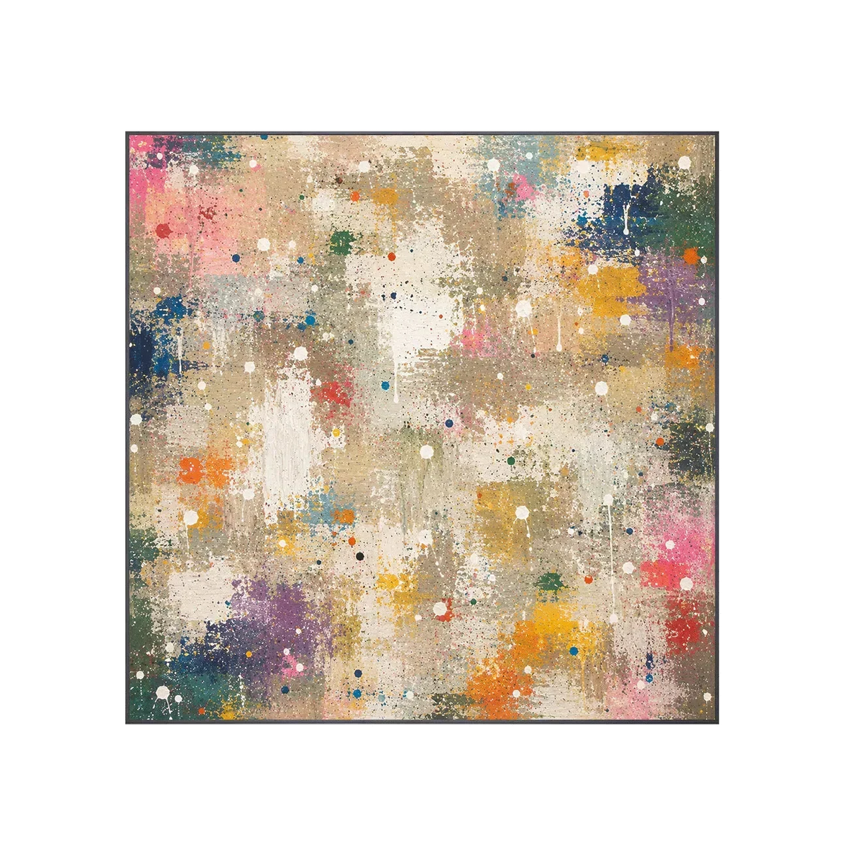 Cuadro de pared abstracto con cuadrícula de confeti