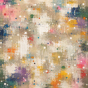 Confetti Grid Abstract Wall Art room scene 1 | Oildeco