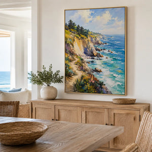 Sunlit Cliff Coastal Wall Art room scene 5 | Oildeco