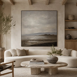 Gray Sound Landscape Wall Art room scene 2 | Oildeco
