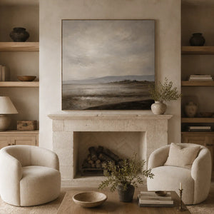 Gray Sound Landscape Wall Art room scene 3 | Oildeco
