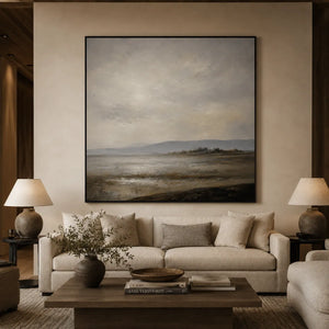 Gray Sound Landscape Wall Art room scene 5 | Oildeco