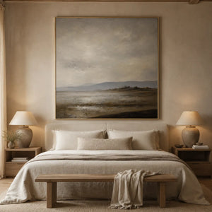 Gray Sound Landscape Wall Art room scene 6 | Oildeco