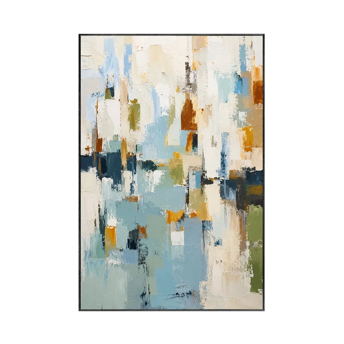 Blue Ochre Abstract Wall Art