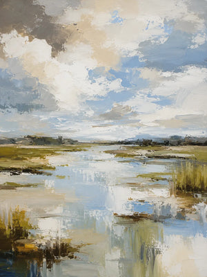 Quiet Marsh Landscape Wall Art room scene 1 | Oildeco