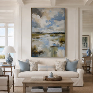 Quiet Marsh Landscape Wall Art room scene 2 | Oildeco