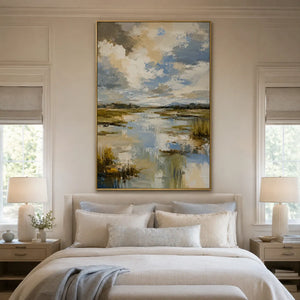 Quiet Marsh Landscape Wall Art room scene 4 | Oildeco