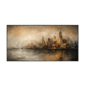 Misty City Skyline Wall Art | Oildeco