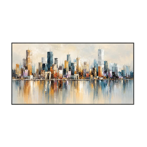 Watercolor Skyline Cityscape Wall Art | Oildeco