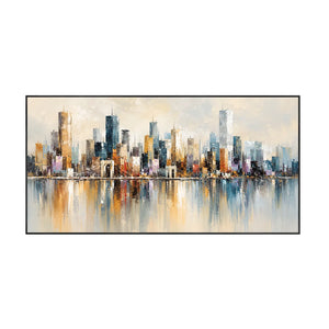 Watercolor Skyline Cityscape Wall Art | Oildeco