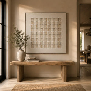 Woven Grid Textured Wall Art room scene 3 | Oildeco