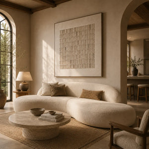 Woven Grid Textured Wall Art room scene 6 | Oildeco