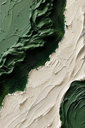 Original artwork view of Emerald Flow Textured Wall Art | Oildeco
