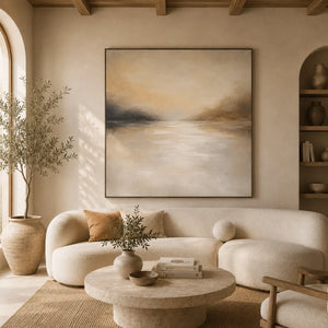 Pearl Mist Seascape Wall Art room scene 3 | Oildeco