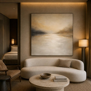 Pearl Mist Seascape Wall Art room scene 5 | Oildeco