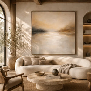 Pearl Mist Seascape Wall Art room scene 6 | Oildeco