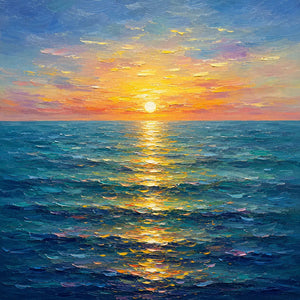Sunlit Tide Seascape Wall Art room scene 2 | Oildeco