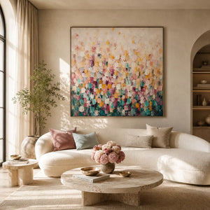 Confetti Bloom Floral Wall Art room scene 4 | Oildeco