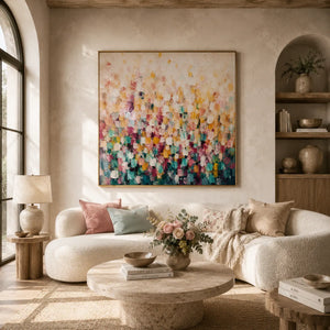 Confetti Bloom Floral Wall Art room scene 6 | Oildeco
