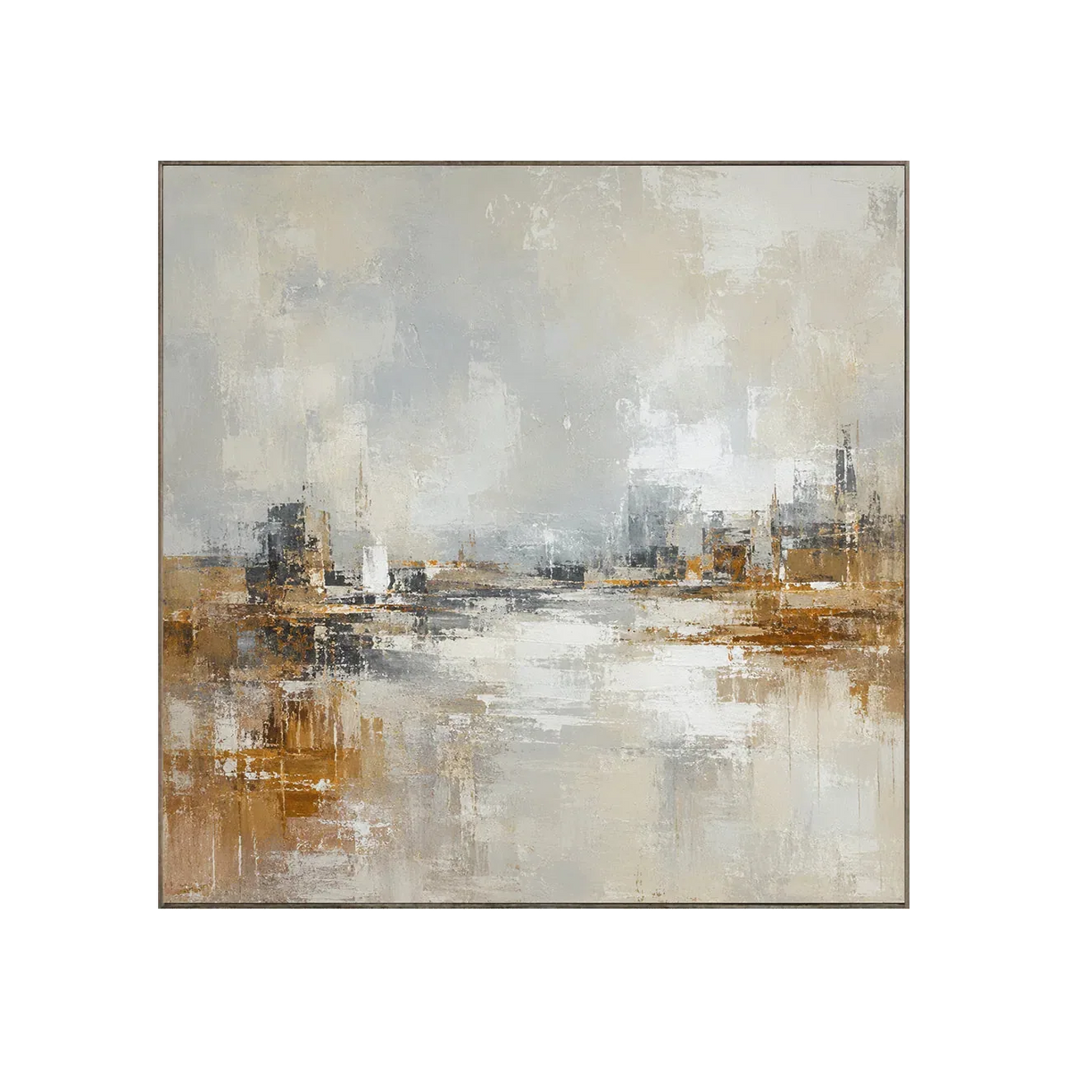 Nebelverhangene Hafenstadt-Wandkunst