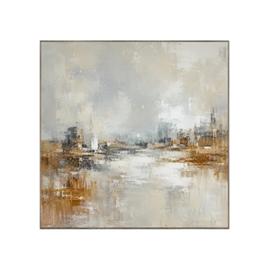 Misty Harbor Cityscape Wall Art | Oildeco