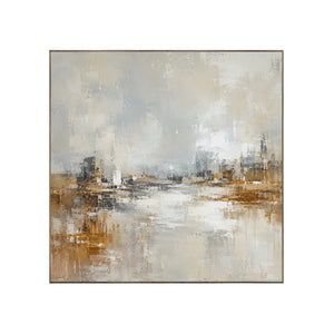 Misty Harbor Cityscape Wall Art | Oildeco
