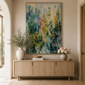 Rain Garden Floral Wall Art room scene 1 | Oildeco