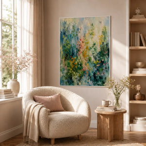 Rain Garden Floral Wall Art room scene 6 | Oildeco