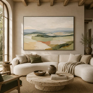Soft Valley Landscape Wall Art room scene 2 | Oildeco