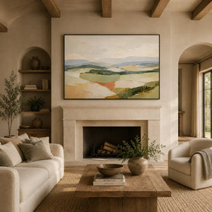 Soft Valley Landscape Wall Art room scene 5 | Oildeco