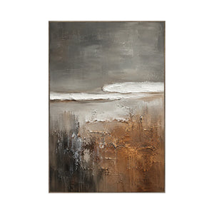 Charcoal Shore Seascape Wall Art | Oildeco