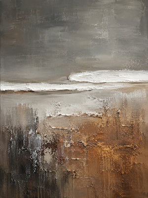 Charcoal Shore Seascape Wall Art room scene 1 | Oildeco