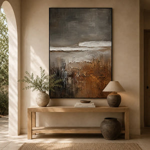 Charcoal Shore Seascape Wall Art room scene 4 | Oildeco