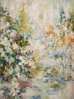 Original artwork view of Meadow Veil Floral Wall Art | OILDECO