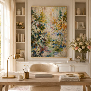 Meadow Veil Floral Wall Art room scene 4 | Oildeco