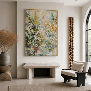 Meadow Veil Floral Wall Art in a minimalist living room | Oildeco