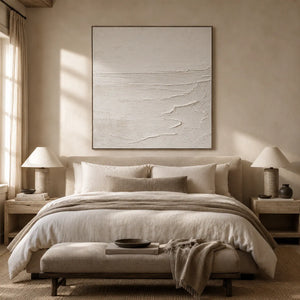 Ivory Wave Textured Wall Art room scene 4 | Oildeco