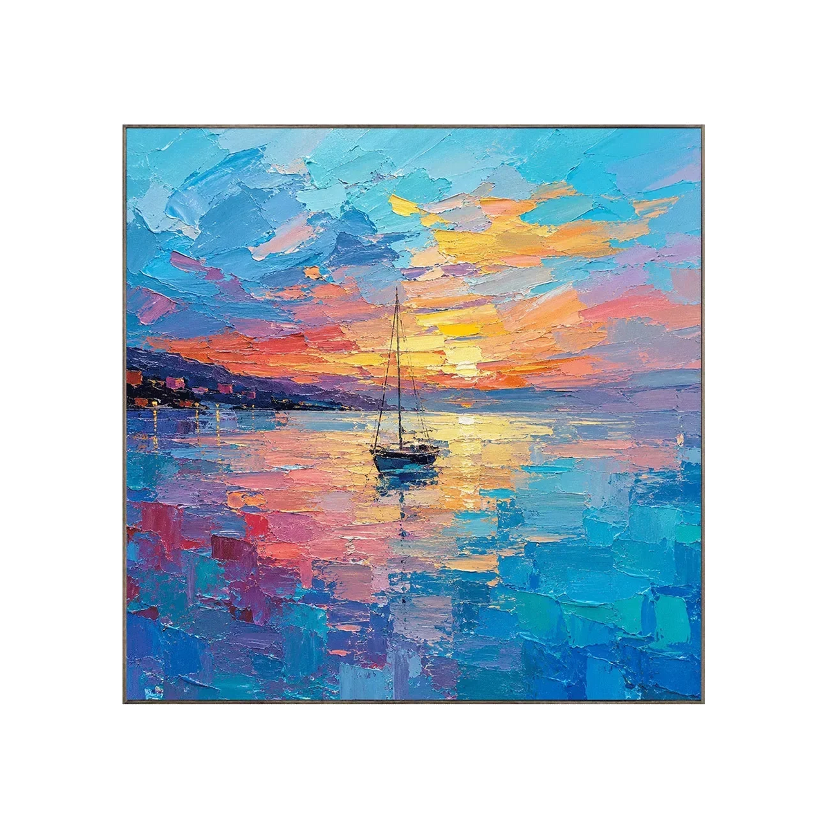 Wandbild Sonnenuntergang Segeltörn Küste