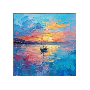 Sunset Sail Coastal Wall Art | Oildeco